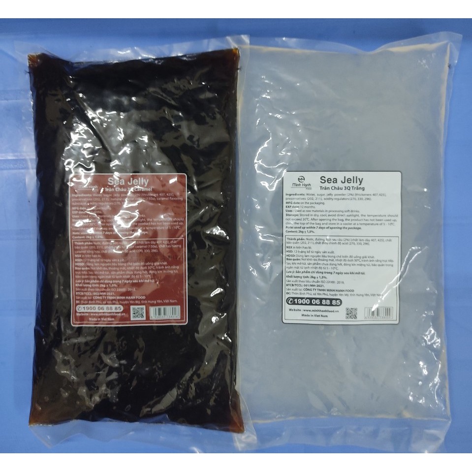 Trân châu 3q/ trân châu 3Q Sea Jelly đen +trắng.nguyên liệu làm trà sữa