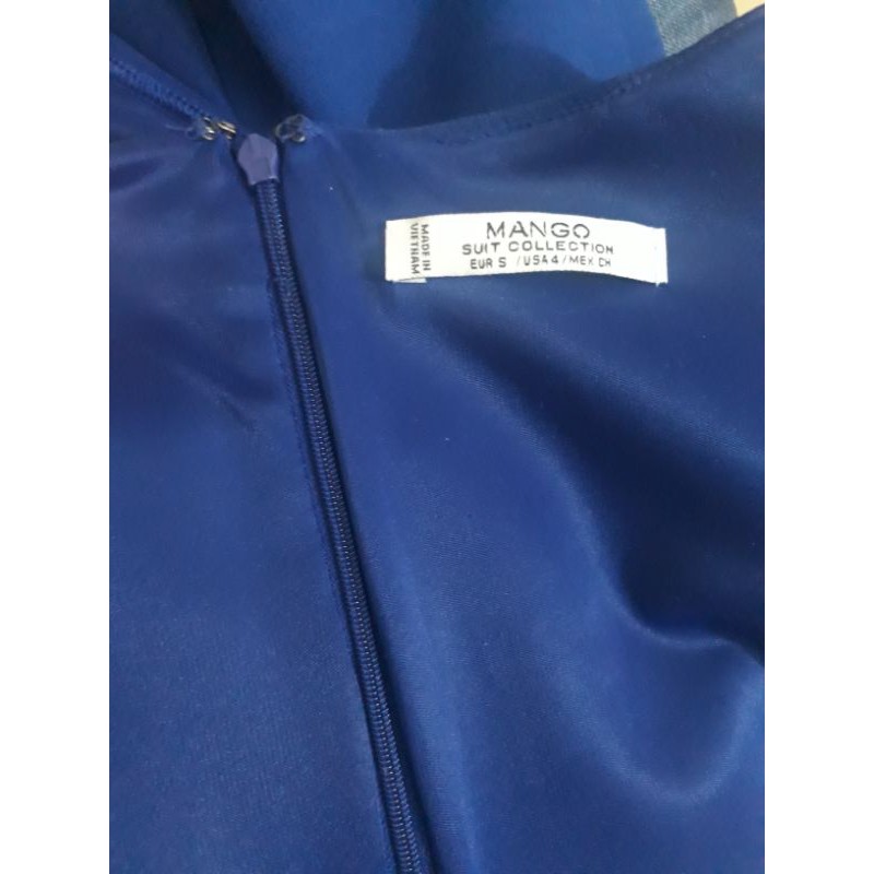 Thanh lý- Váy Mango Suit Collection- xanh coban- vải dầy xốp- sz S, size 4US