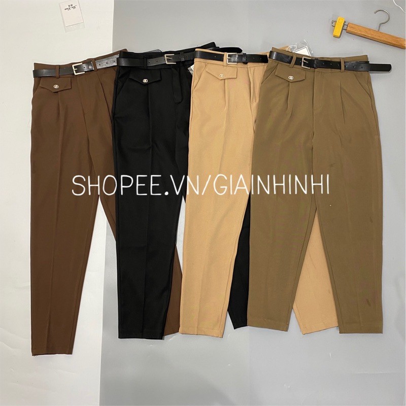 Quần baggy vải kèm đai chất đẹp mặc nhẹ 022 - NhiNhi Shop