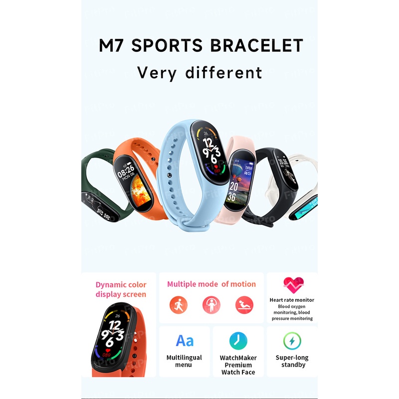Đồng Hồ Thông Minh 2022 Theo Dõi Nhịp Tim Cho Xiaomi Mi Band 7 M7 PK M6 M5