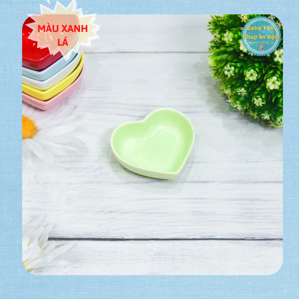Bát gốm sứ ăn dặm mini hình TRÁI TIM - 30ml NPP Baby Tôm