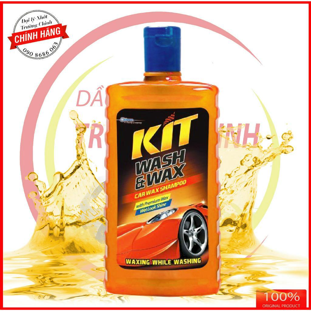 Xà bông rửa xe, phủ bóng nước sơn KIT WASH &amp; WAX 500ML hàng nhập khẩu
