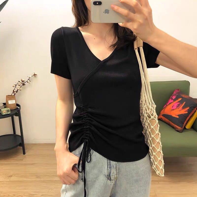 ÁO THUN MỎNG RÚT DÂY EO CHUBBY