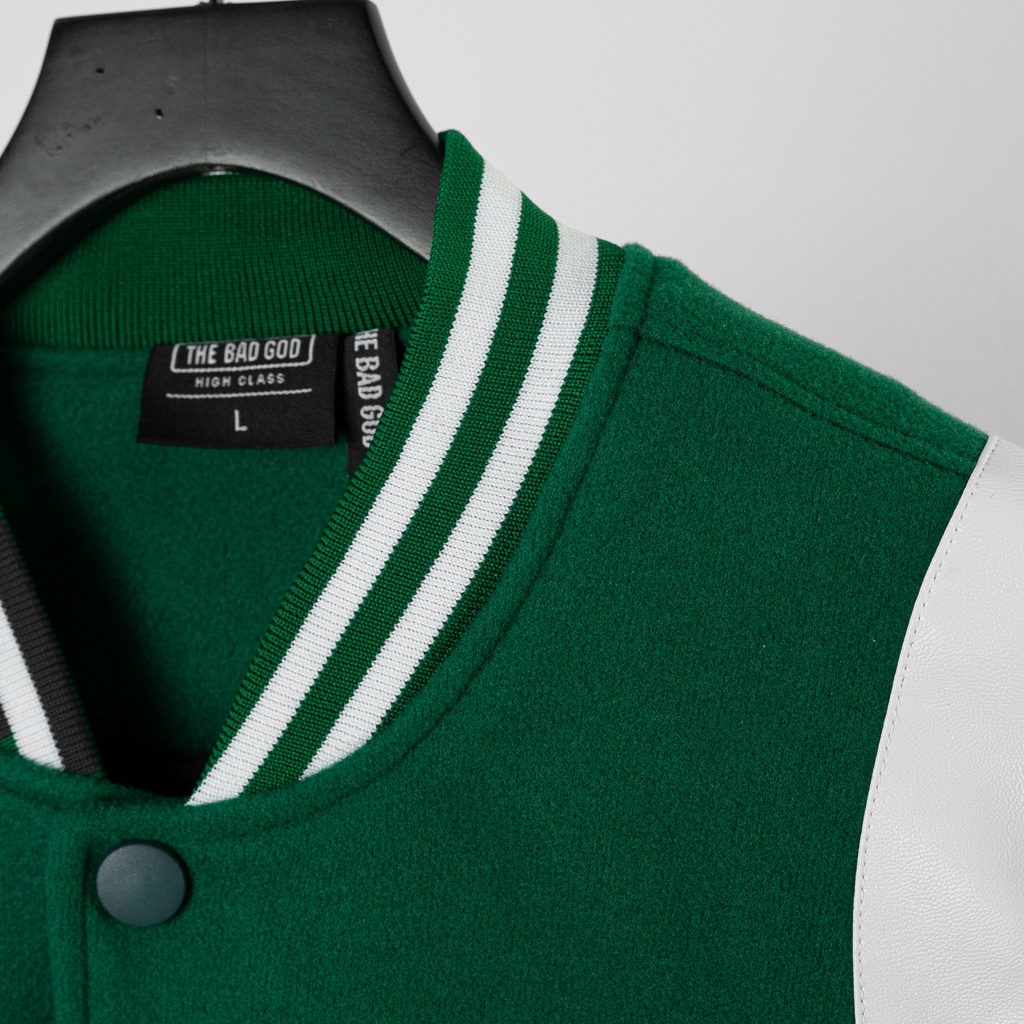Áo khoác bomber varsity jacket The Bad God Teddy xanh