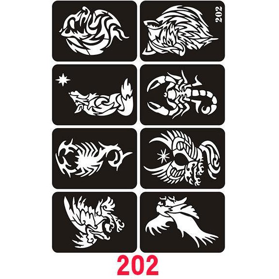 KHUÔN VẼ HENNA DECAL DÁN MÃ 202