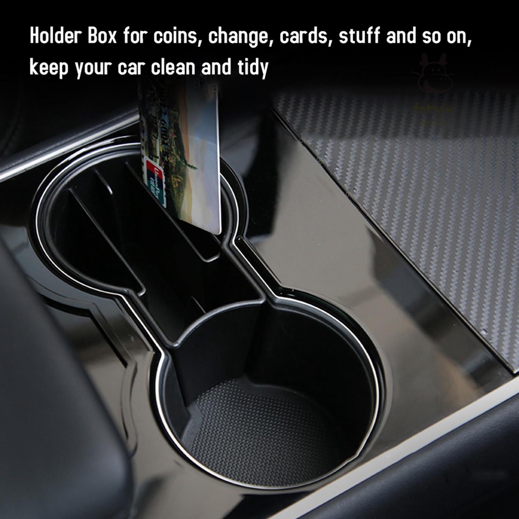 Car Center Console Multifunctional Storage Box Armrest Holder Box for Coins, Change, Cards, Stuff Organizer Box Replacement for Tesla Model 3