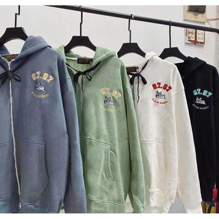 Áo khoác chống nắng có nón form rộng nam nữ ULZZANG style ❤️ HOODIE ZIP THÊU 07.07  VIVU123STORE   HOD135