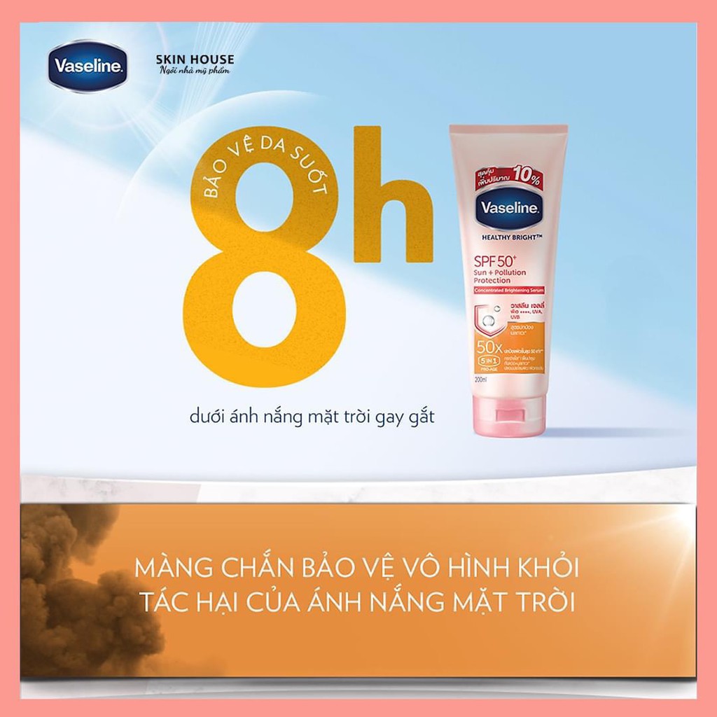 (Có bill) KEM DƯỠNG TRẮNG DA CHỐNG NẮNG BODY VASELINE 320ml