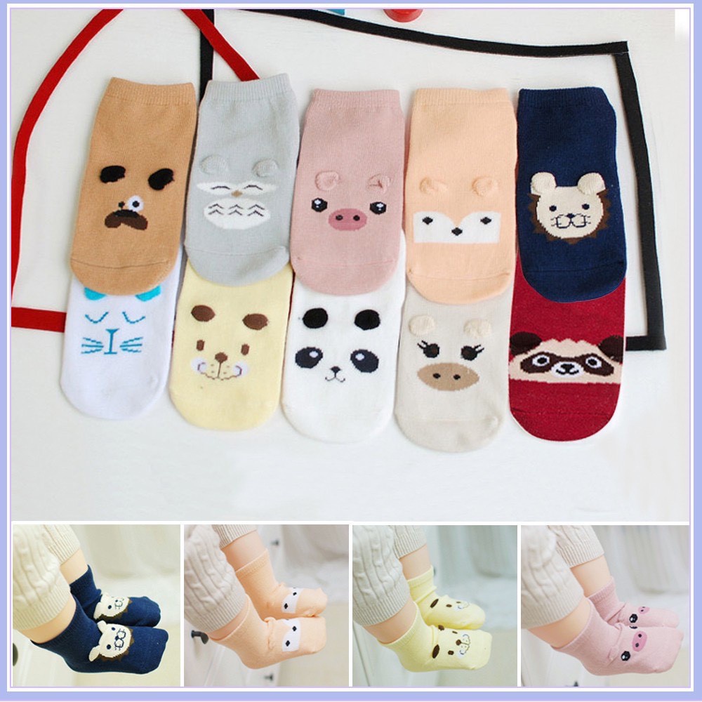 Tất cho bé sơ sinh chống trượt hình thú ngộ nghĩnh đáng yêu nhãn hiệu PONY KIDS size từ 0 - 4 tuổi Mã T85