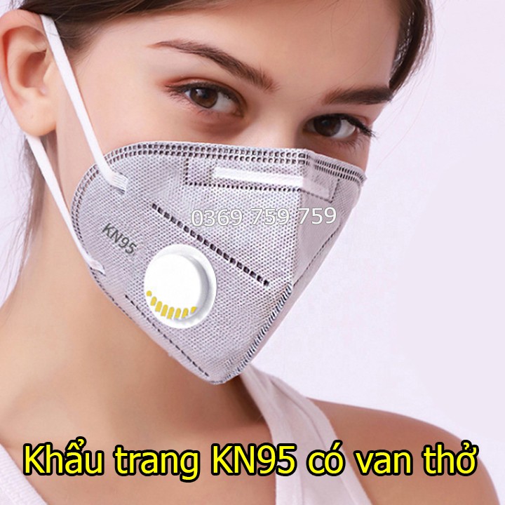 Khẩu Trang KN95 Có Van Thở Lọc Bụi Mịn PM2.5 (Màu xám) | BigBuy360 - bigbuy360.vn