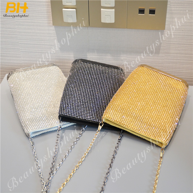 Túi Lưới Đeo Chéo Đính Đá Thời Trang Dành Cho Nữ