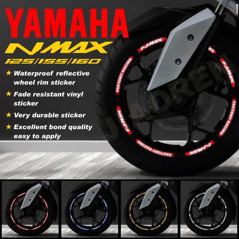 Yamaha Nmax 125 150 155 Rim Sticker Xe máy Đề can bánh xe phản quang 13 inch