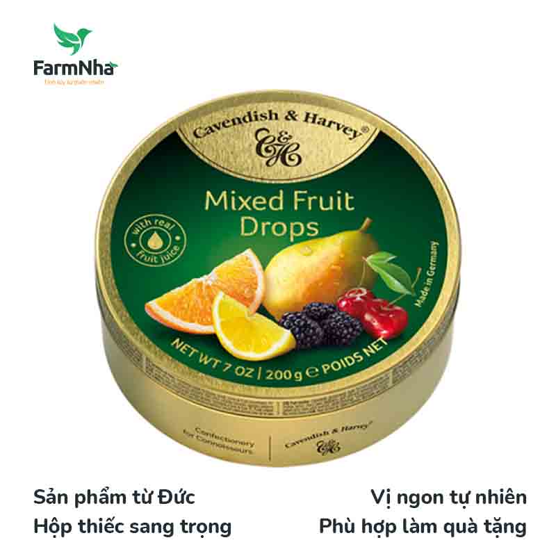 Kẹo Trái Cây Cavendish & Harvey Vị MIXED FRUIT Hộp 200gr - Hãng Chính Hãng