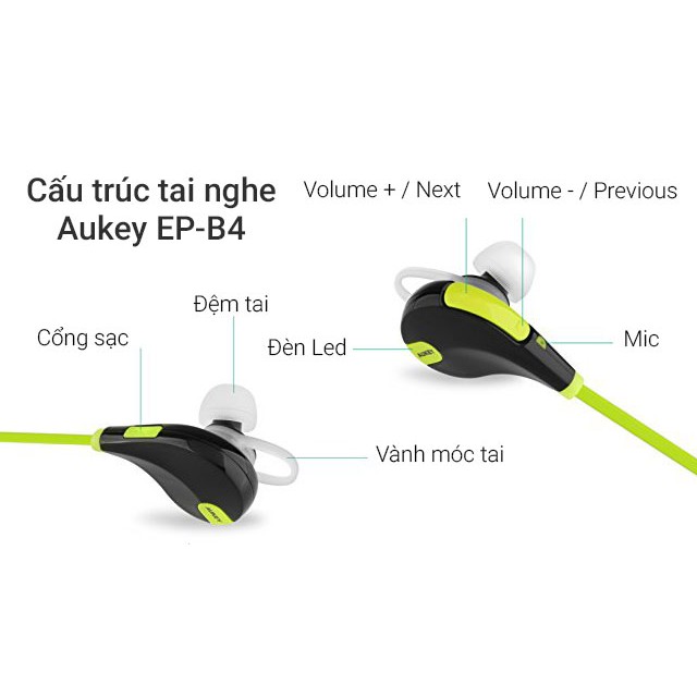 Tai nghe Bluetooth Aukey EP-B4 (kiểu dáng Sport, bluetooth V4.1)