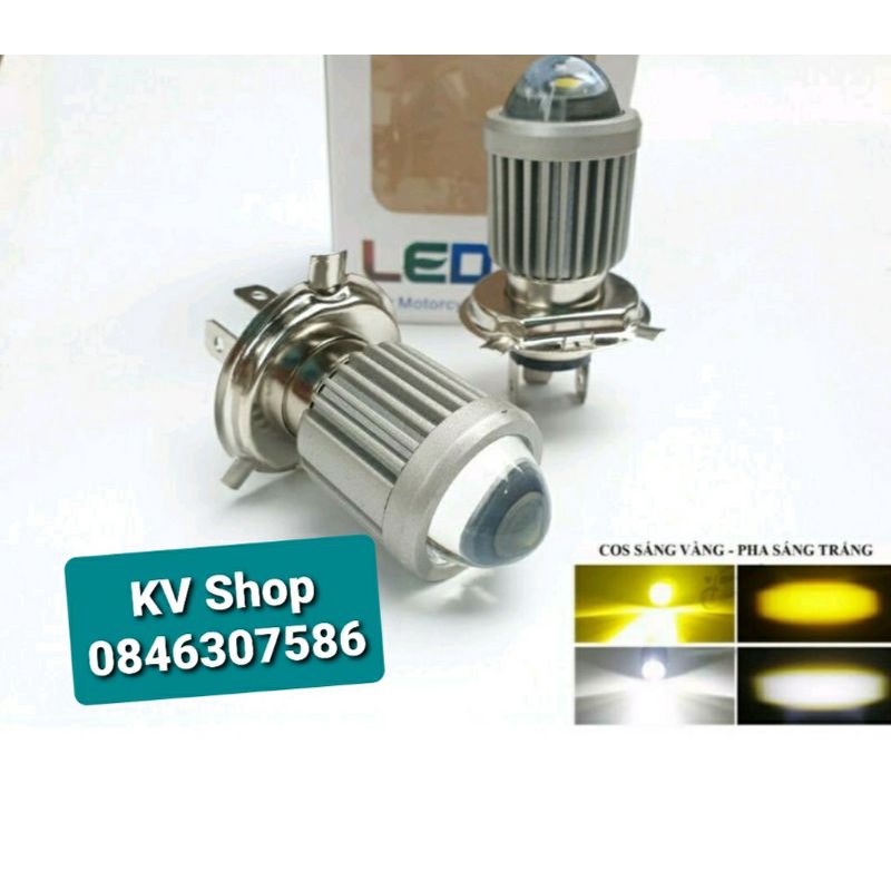 Bóng Led H4, cos vàng pha trắng gắn nhiều dòng xe máy,