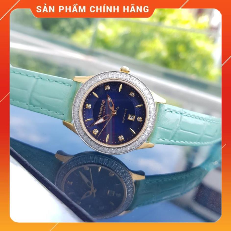 Đồng hồ nữ SUNRISE 2193B A đính hạt, Vành Đá sang trọng quý phái, full ãng Kính Sapp
