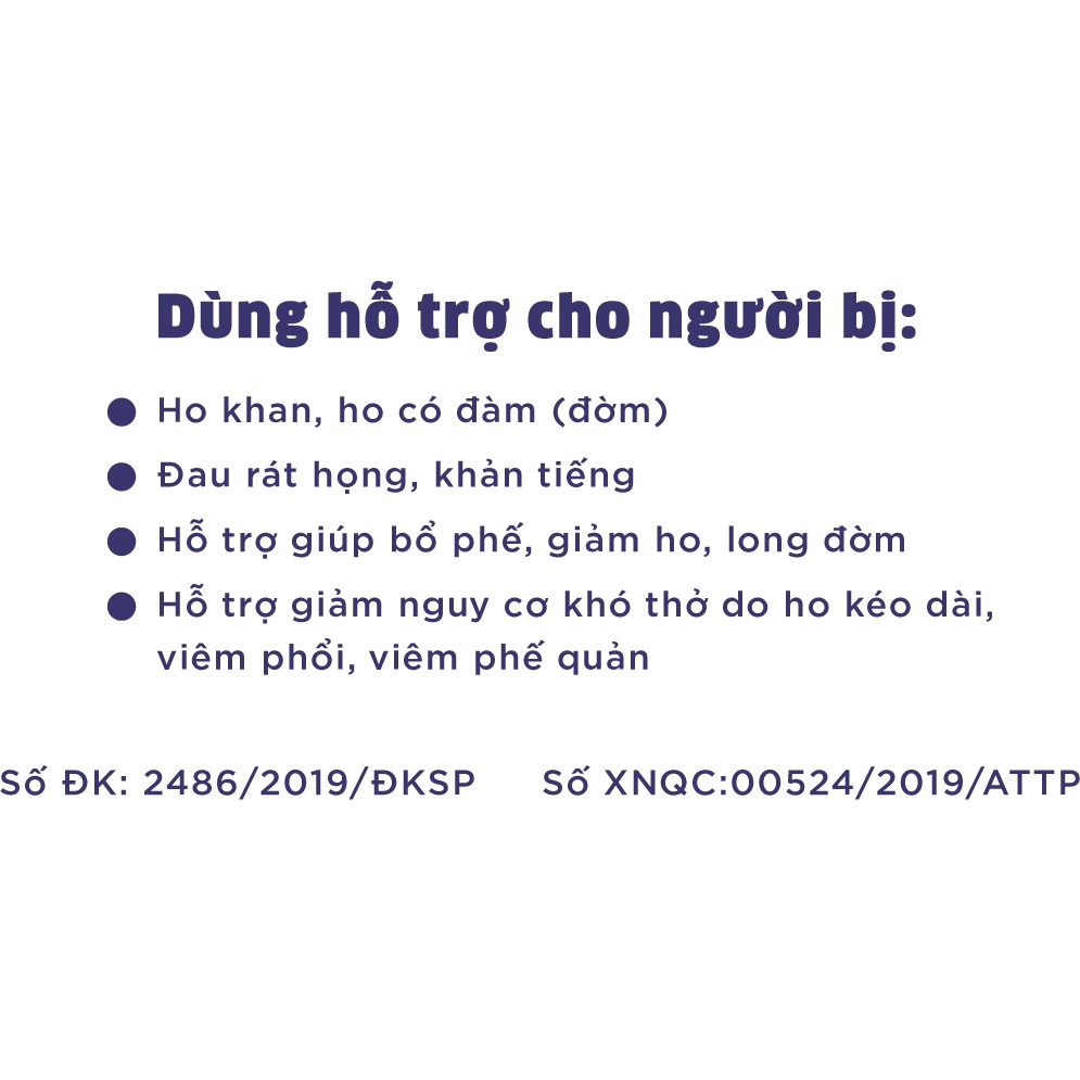 PULLACO giúp bổ phế, long đờm, giảm ho hộp 20 viên