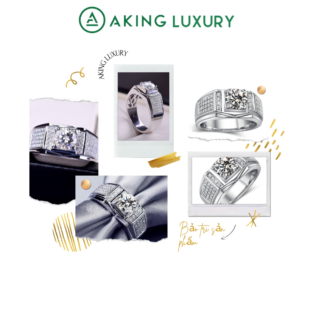Nhẫn bạc nam  AK28 cao cấp, Nhẫn nam đính hôn phong cách sang trọng, lịch lãm