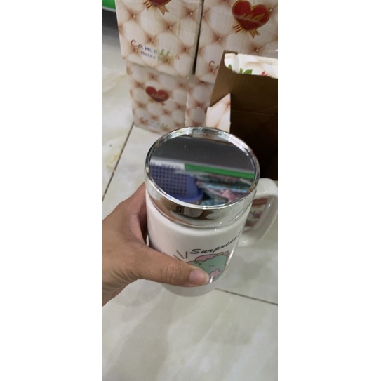 Ly sứ có nắp tráng gương