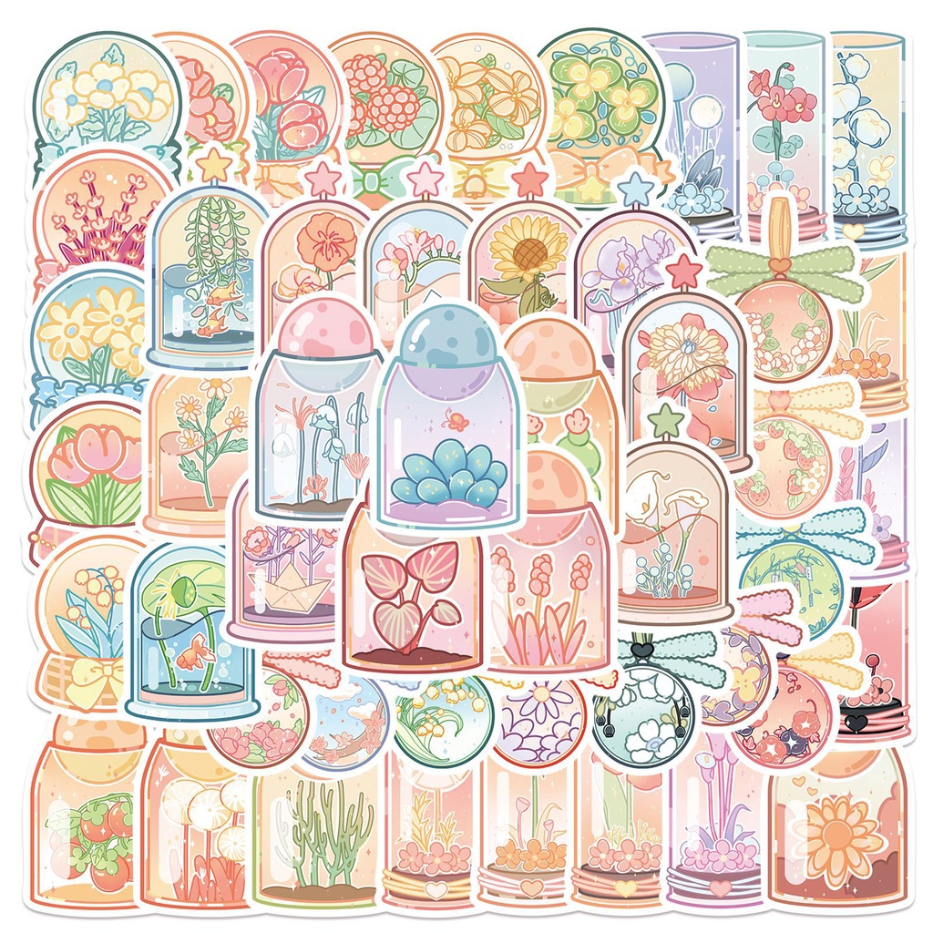 Bộ 50/25/10 Sticker Trang Trí Cốc Nước