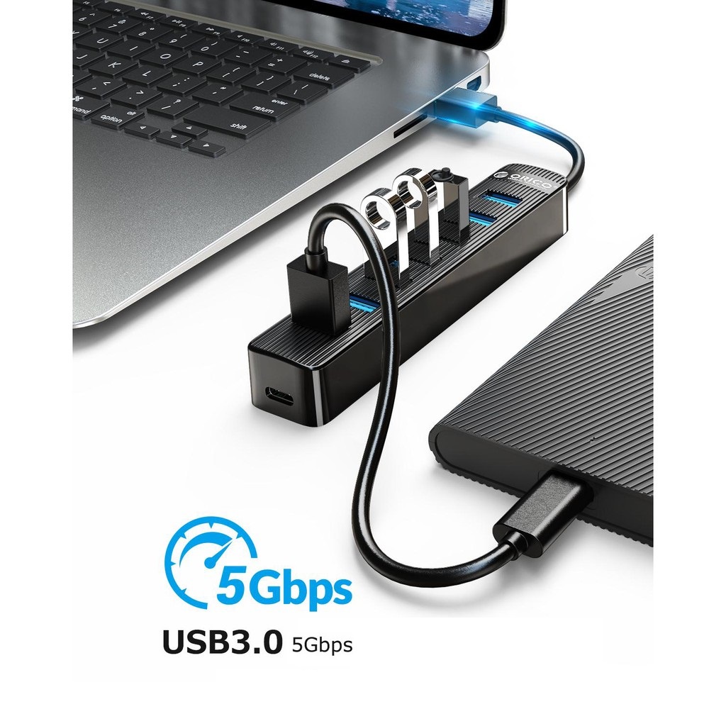 Bộ Chia USB3.0 ORICO 1 Ra 4 - HUB ORICO TWU3-4A Chính Hãng