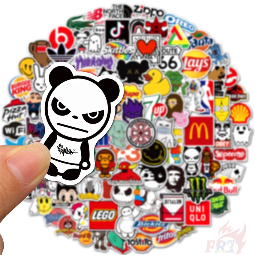 100Pcs/Set ❉ Fashion Brand Logo Mixed Cool HipHop Graffiti Stickers ❉ Waterproof DIY Fashion Decals Doodle Stickers
