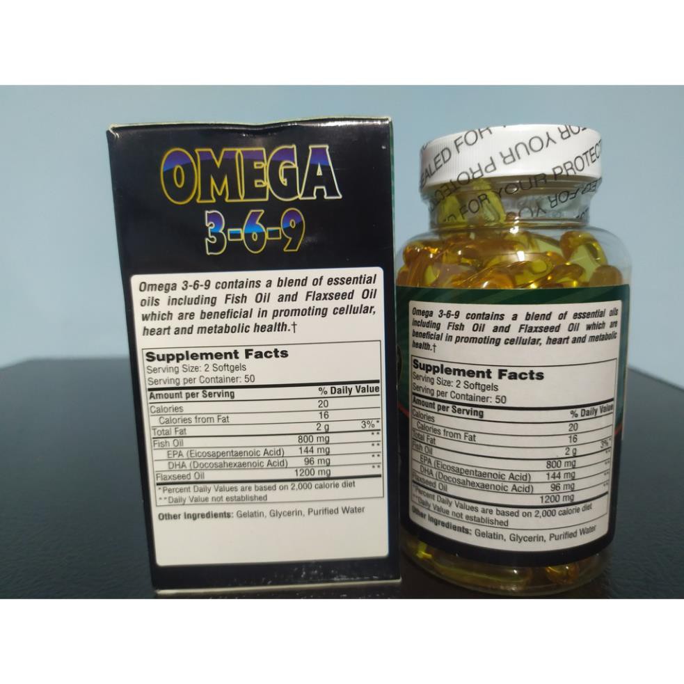 (Hàng chuẩn) Omega 369  chứa tinh chất dầu cá, dàu gấc, omega, vitamin hỗ trợ sức khỏe, đẹp da, sáng mắt hộp 100 viên