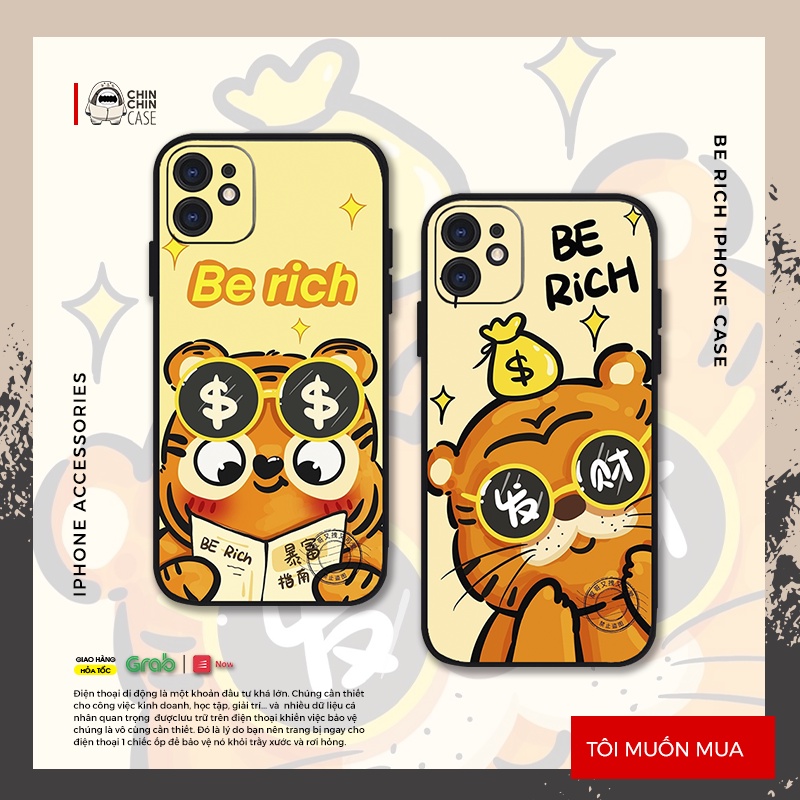 Vỏ ốp iPhone Silicon viền vuông Tiger 195-196 cho iPhone 6pl/6s/6spl/7/7pl/8/8pl/x/xs/11/12/13/14/pro/max - Chinchincase