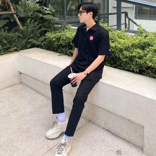 Áo thun tay ngắn có cổ YELLOW FLICKER Basic - UNISEX