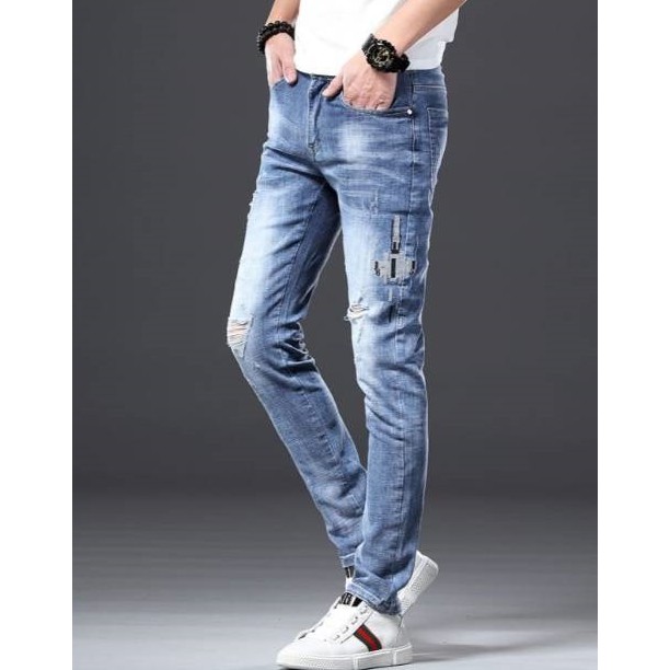 Quần Jean Nam Xước Gối Trẻ Trung Dày Dặn Bền Màu | BigBuy360 - bigbuy360.vn