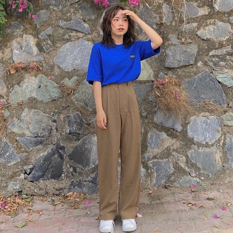 QUẦN NÂU TÂY CHOCO ỐNG RỘNG CULOTTES KHÔNG CÓ CHUN SAU ( ảnh thật/video)