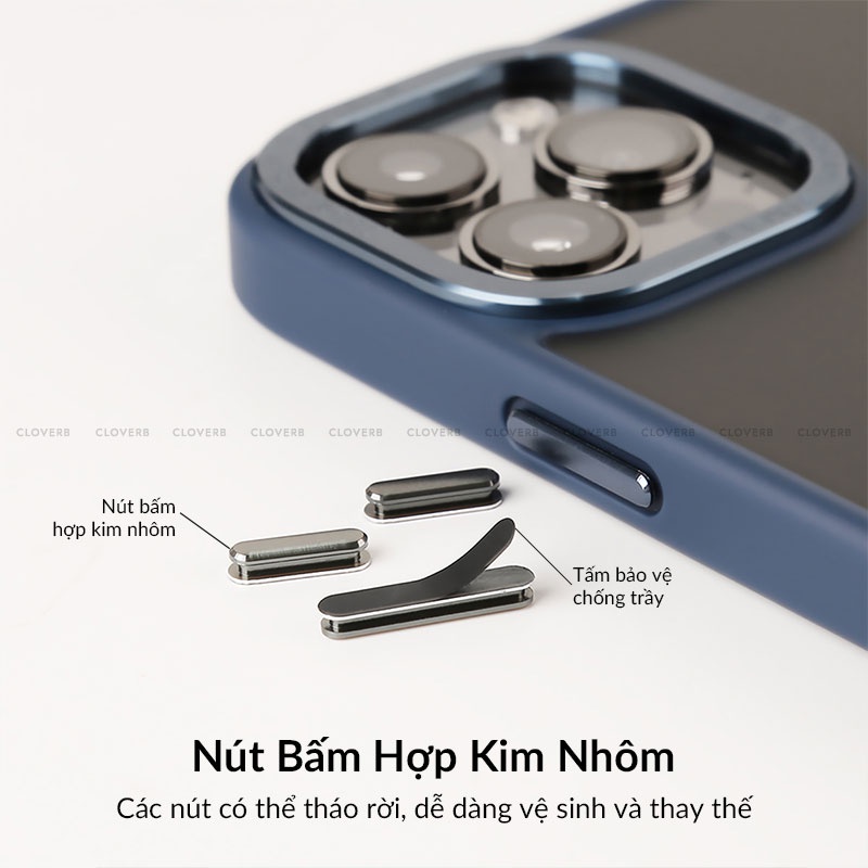 Ốp Lưng Nhám LIKGUS U Pro Shield Viền Màu Chống Bám Vân Tay Bảo Vệ Camera Nút Bấm Kim Loại Cho iP 13 14 Pro Max Cloverb