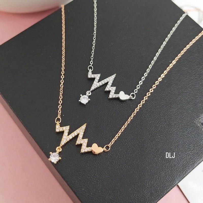 Dây chuyền nhịp tim ,bạc cao cấp,có cả bạc xi vàng  - HT Jewelry