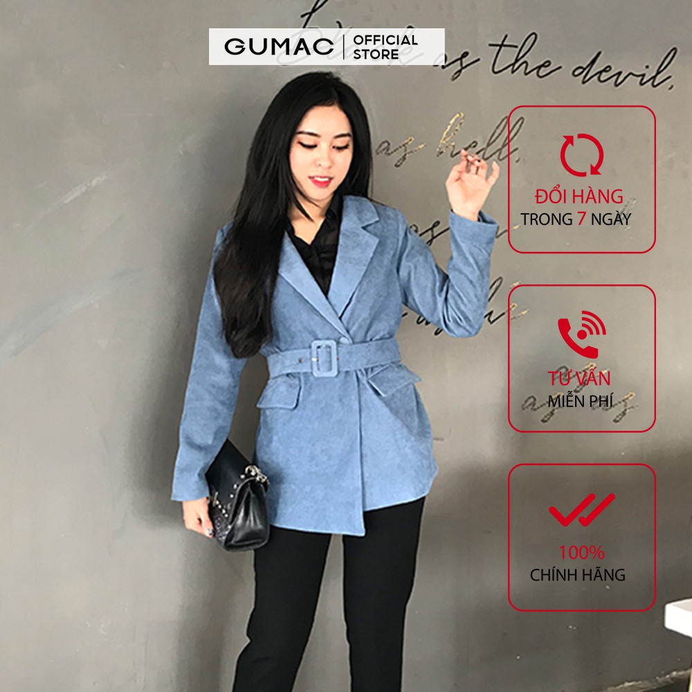 [Mã MABR07062 giảm 8% tối đa 50K đơn từ 249K] Áo khoác nữ gân đai eo GUMAC A12910