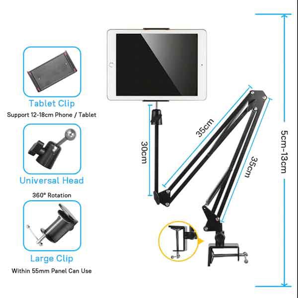 Giá Đỡ Điện Thoại, Ipad Xem Phim Kẹp Đầu Giường, Bàn Quay 360 Độ Bền Đẹp | BigBuy360 - bigbuy360.vn