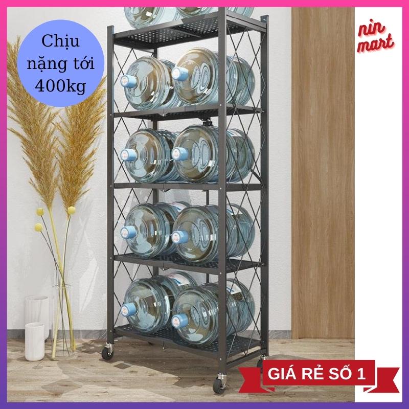 Kệ bếp đa năng gấp gọn Kệ gấp gọn thông minh 5 tầng chắc chắn thép chống rỉ