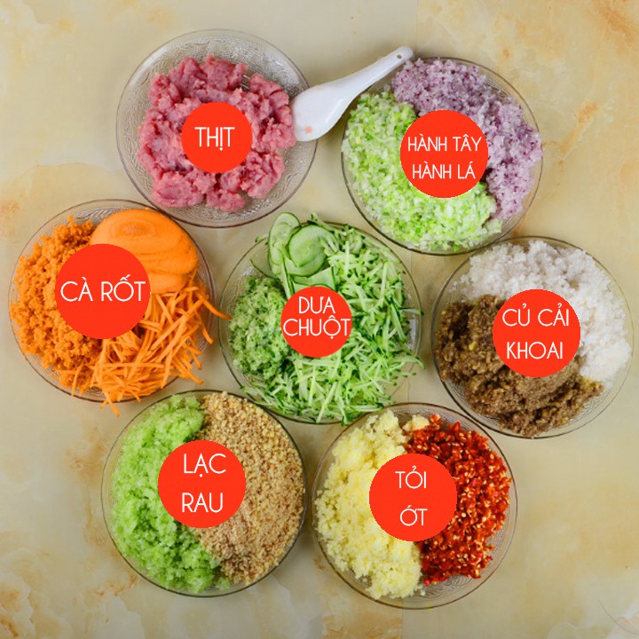 Làm Nem Rán Ngày Tết Salad Rau Trộn Dễ Hơn Với Máy Xay Tỏi Ớt Gia Vị Kèm Trộn Tách Lòng Trứng Bằng Tay