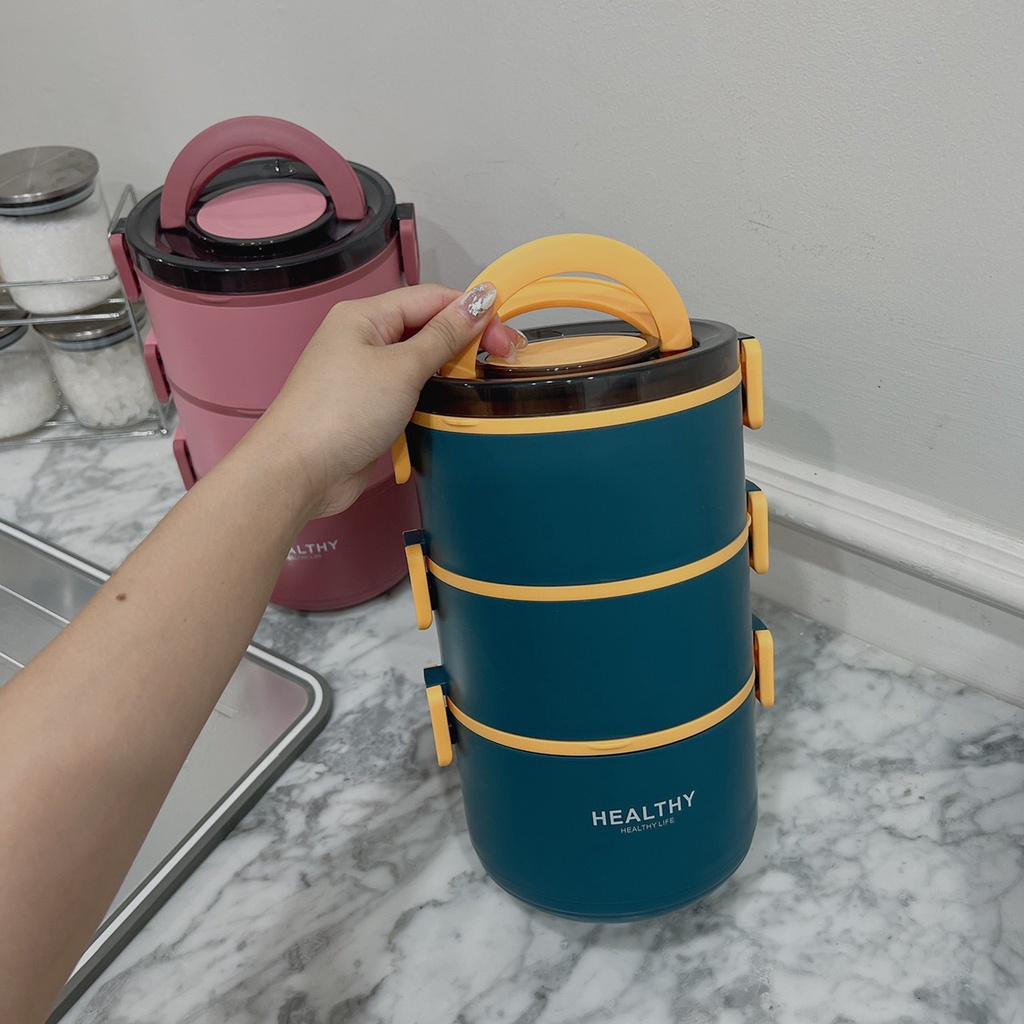 ✨ CẶP LỒNG GIỮ NHIỆT 3 TẦNG RUỘT INOX CAO CẤP HEALTHY SIÊU TIỆN ÍCH ✨