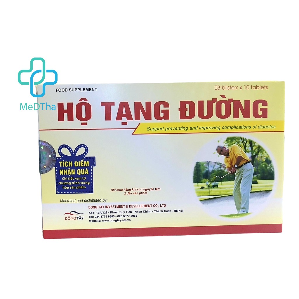 Hộ Tạng Đường - Hỗ trợ Phòng ngừa và Cải thiện Biến chứng Tiểu Đường, Giúp Giảm Đường Huyết (Hộp 30 viên) [Chính Hãng]
