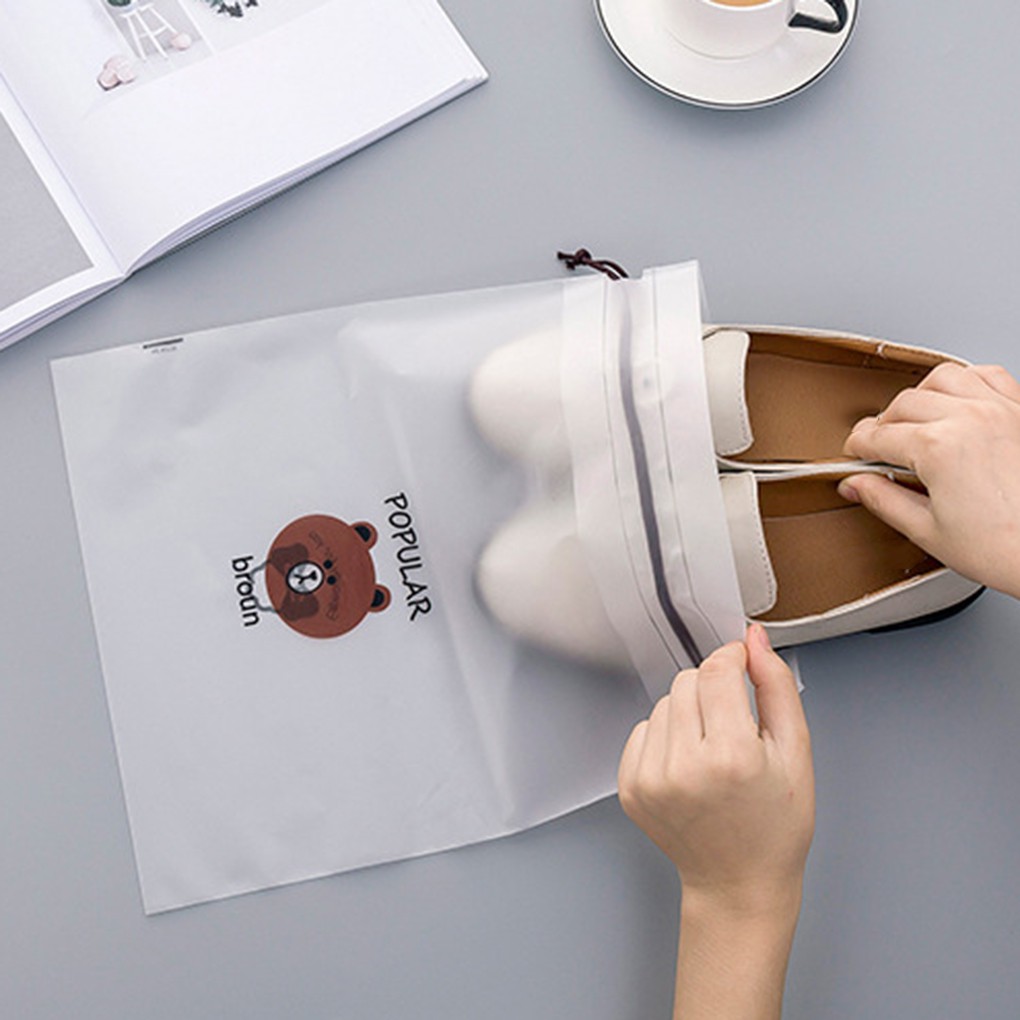 (Hàng Mới Về) Túi Đựng Mỹ Phẩm Bằng Nhựa Có Dây Rút Tiện Lợi Cho Du Lịch
