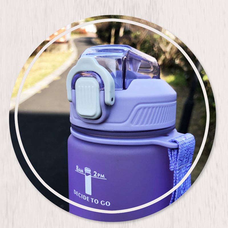 Bình Nước 1L Ombre Dễ Thương Có Vạch Báo Giờ Uống Nước, Bình Đựng Nước 2 Lít Phối Màu 3D Dễ Thương