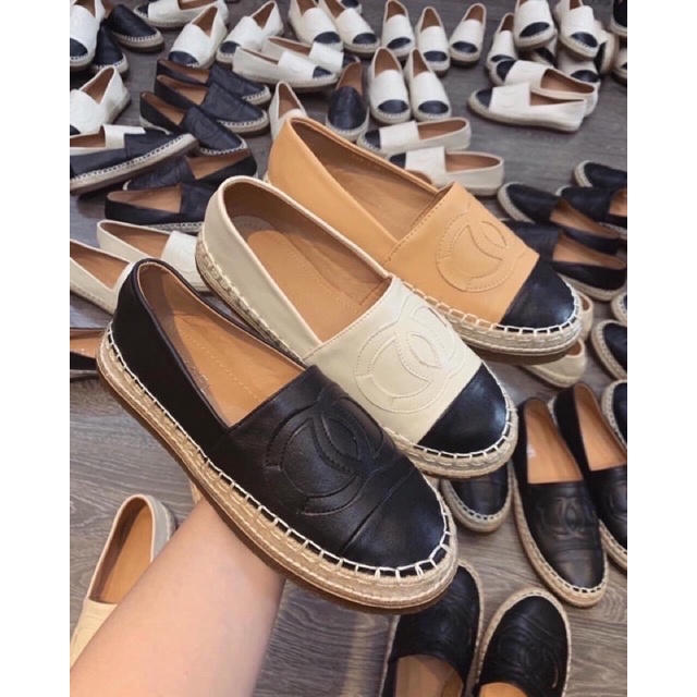 Giày lười nữ, Slip on chữ X nổi đế cao su đúc viền cói đẹp