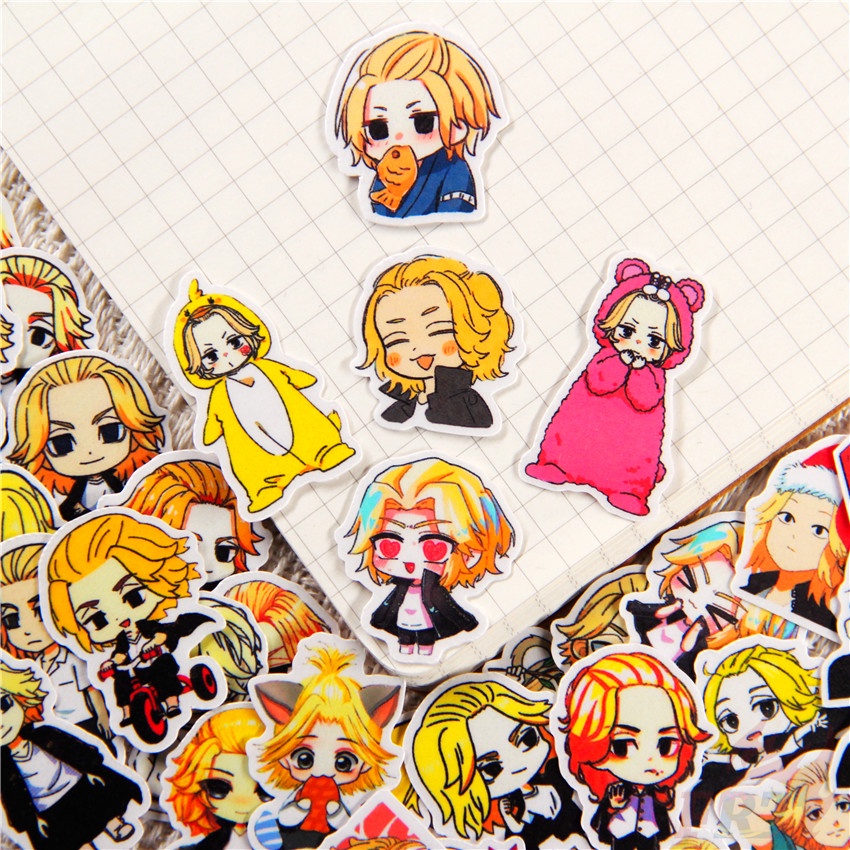 ❤ Mikey Q-1 Revengers của Tokyo. Sticker Dán Trang Trí Nhật Ký Hình Manjiro Sano ❤ Set 48 Miếng Dán Trang Trí Album Thời Trang DIY