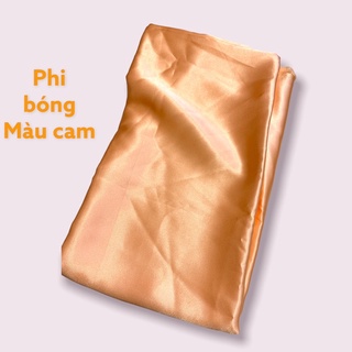 Vải phi bóng màu cam may quần áo dài
