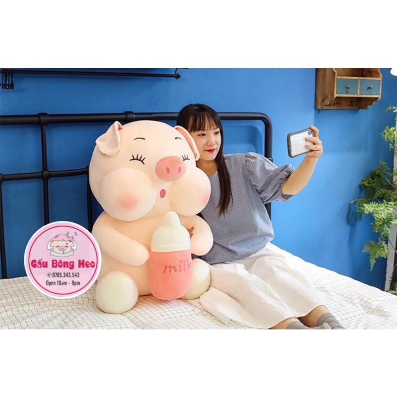Gấu Bông Heo Ôm bình Sữa Hàng Nhập Cao Cấp siêu dễ thương 🐷🐷
