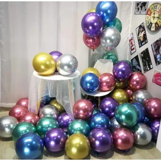 Bong bóng siêu nhũ chrome size 25cm bịch 10c trang trí sinh nhật Phụ kiện trang trí sinh nhật happy birthday tiệc cưới