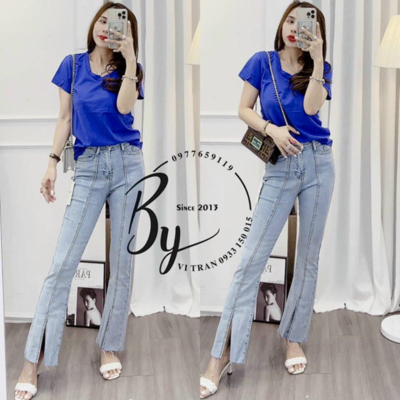 Áo thun cổ tim phôm chuẩn đủ màu