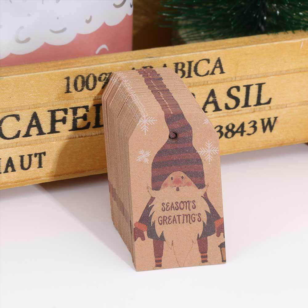 Set 1 / 100 Nhãn Giấy Kraft Gói Quà Giáng Sinh DIY