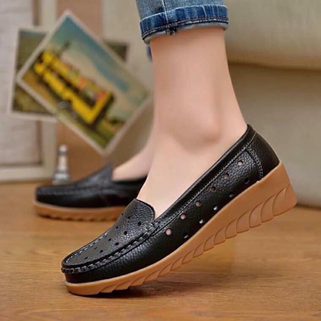 Giầy moka đế cao