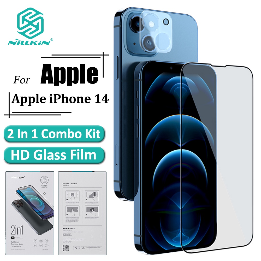 Set kính cường lực bảo vệ camera và màn hình 2 trong 1 NILLKIN kèm phụ kiện thích hợp cho iPhone 14